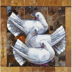 Iqbal Durrani, 18 x 18 Inch, Oil on Canvas, Figurative Painting, AC-IQD-320